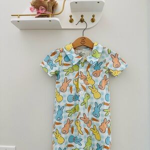 Caden Lane Pastel Bunny and Carrot Baby Romper